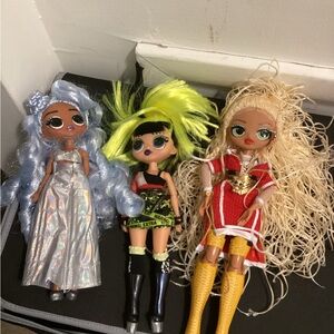 L.O.L. Surprise! Dolls Trio with Blue, Neon Yellow, Blonde Hair